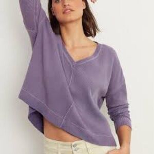 Anthropologie Lavender Waffle Knit Top S